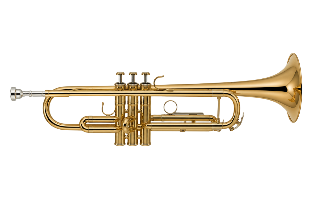 Golden brass trumpet.